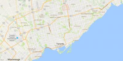 Kaart van Hillcrest Dorp distrik Toronto