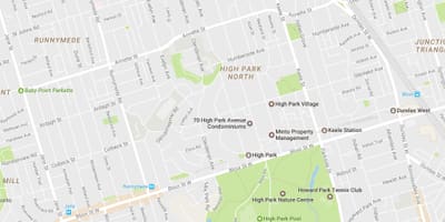 Kaart van Hoë Park omgewing Toronto