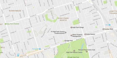Kaart van Hoë Park omgewing Toronto