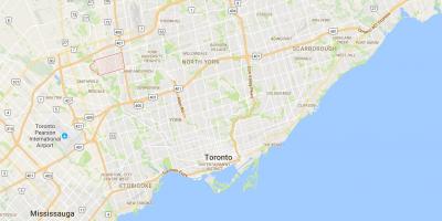 Kaart van Humber Beraad distrik Toronto