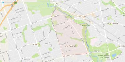 Kaart van Humber Hoogtes – Westmount omgewing Toronto