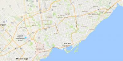 Kaart van Islington-Sentrum Wes distrik Toronto