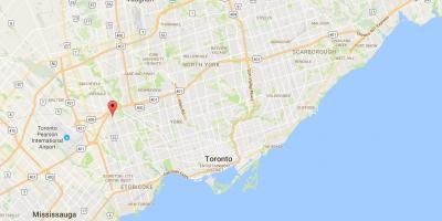 Kaart van Kingsview Dorp distrik Toronto