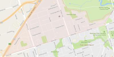 Kaart van Kingsview Dorp omgewing Toronto