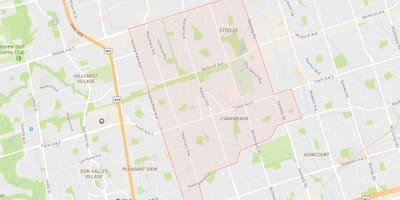 Kaart van L'Amoreaux omgewing Toronto