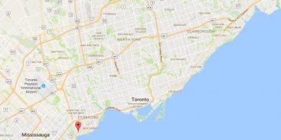Kaart van die Lang Tak distrik Toronto