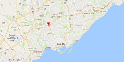 Kaart van Lawrence Hoogtes distrik Toronto