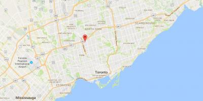 Kaart van Lawrence Manor distrik Toronto