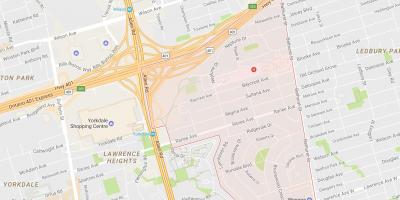 Kaart van Lawrence Manor omgewing Toronto
