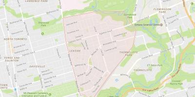 Kaart van Leaside omgewing Toronto
