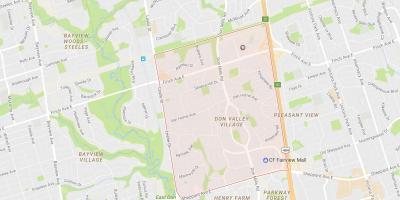 Kaart van Het Vallei Dorp omgewing Toronto