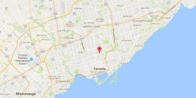 Kaart van Moore Park distrik Toronto