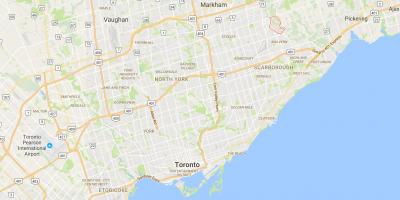 Kaart van die Morningside Hoogtes distrik Toronto