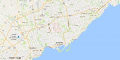 Kaart van Noord-distrik Toronto
