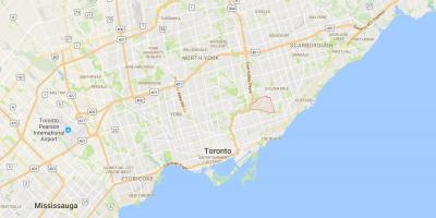Kaart van die o'connor–Parkview distrik Toronto