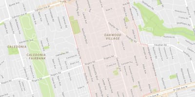 Kaart van Oakwood–Vaughan omgewing Toronto