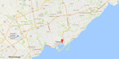 Kaart van die Ooste Bayfront distrik Toronto