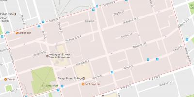 Kaart van die Ou Dorp omgewing Toronto