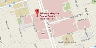 Kaart van die Prinses Margaret Kanker Sentrum Toronto