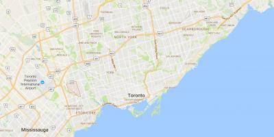 Kaart van die Prinses Tuine distrik Toronto