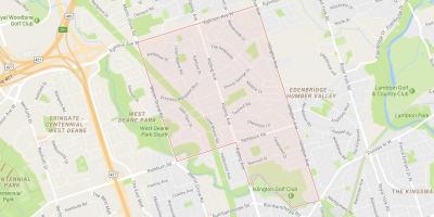 Kaart van die Prinses Tuine omgewing Toronto