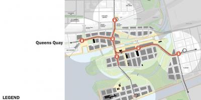 Kaart van Projets Oos-Waterfront Ooste Bayfront Toronto