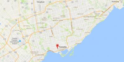 Kaart van Queen Street Wes distrik Toronto