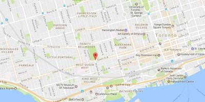 Kaart van Queen Street Wes omgewing Toronto