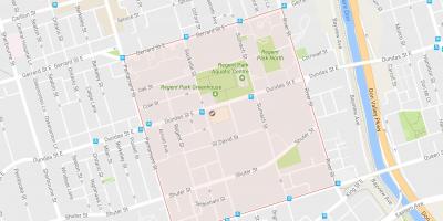 Kaart van Regent's Park omgewing Toronto