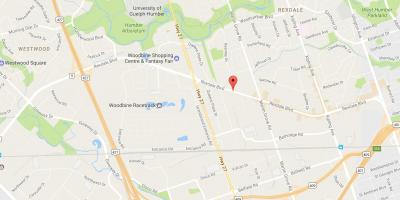 Kaart van Rexdale boulevard Toronto