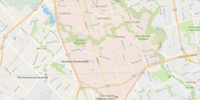 Kaart van Rexdale omgewing Toronto