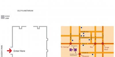 Kaart van die Royal Ontario Museum parkering