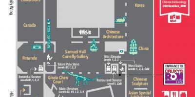 Kaart van die Royal Ontario Museum vlak 1