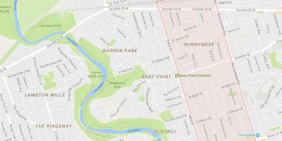 Kaart van Runnymede omgewing Toronto