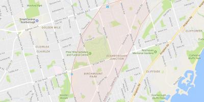 Kaart van Scarborough Aansluiting omgewing Toronto