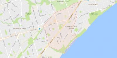 Kaart van Scarborough Dorp omgewing Toronto