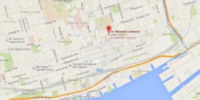 Kaart van St Michael se Cathedrale Toronto oorsig