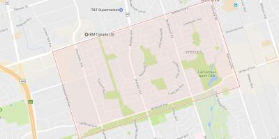 Kaart van Steeles omgewing Toronto