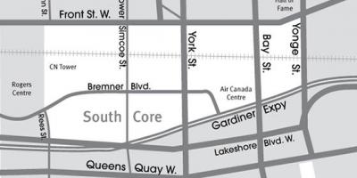 Kaart van Suid-Kern-Toronto