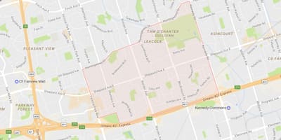 Kaart van Tam o'shanter – Sullivan omgewing Toronto