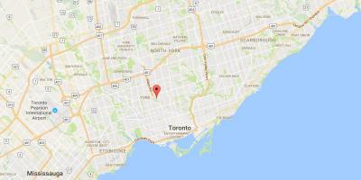 Kaart van Tichester distrik Toronto
