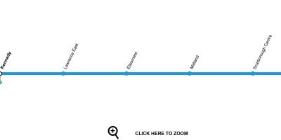 Kaart van Toronto metro lyn 3 Scarborough RT