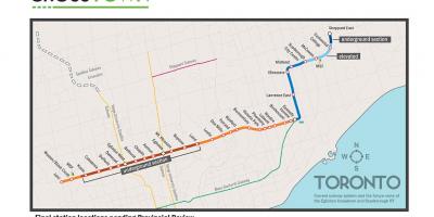 Kaart van Toronto metro lyn 5 Eglinton