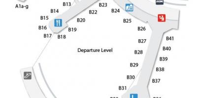 Kaart van Toronto Pearson lughawe aankoms vlak terminale 3