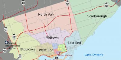 Kaart van Toronto Stad
