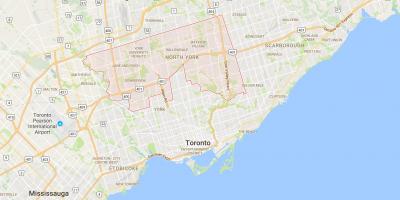 Kaart van Uptown Toronto distrik Toronto