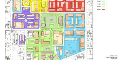 Kaart van Vernuwing plan Regent Park Toronto
