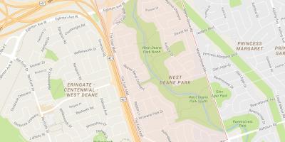 Kaart van die Wes-Deane Park omgewing Toronto