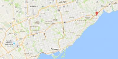 Kaart van die Wes-Rouge distrik Toronto