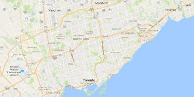 Kaart van die Wes-Hill distrik Toronto